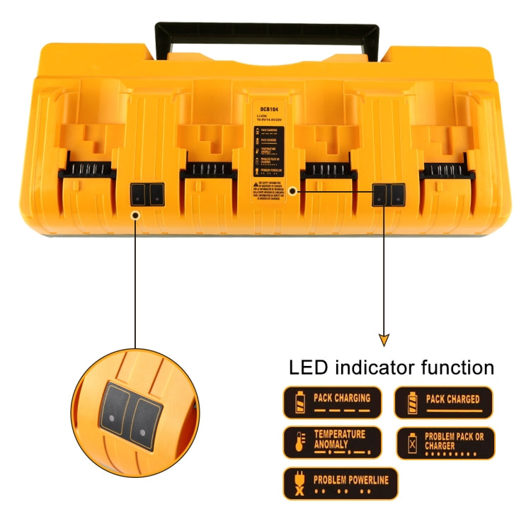 DCB104 Portable Fast Charger 12V-20V Electric Tool Lithium Battery Charger, For Dewalt DCB127 / DCB200 / DCB205 / DCB206, Plug: UK - Electric Saws & Accessories by buy2fix | Online Shopping UK | buy2fix