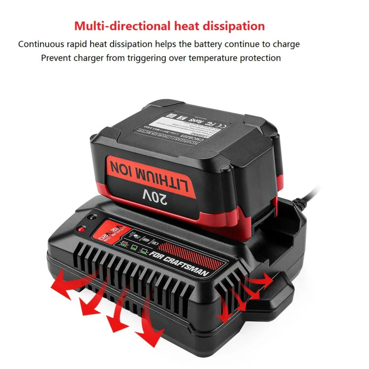 For Craftsman CMCB202 / CMCB204 / CMCB209 Electric Tool 20V Lithium Battery Charger, Plug: EU - Electric Saws & Accessories by buy2fix | Online Shopping UK | buy2fix