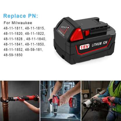 9.0Ah For Milwaukee 48-11-1811 / 48-11-1815 / 48-11-1820 18V Power Lithium Battery Electric Tool Accessories - Electric Saws & Accessories by buy2fix | Online Shopping UK | buy2fix