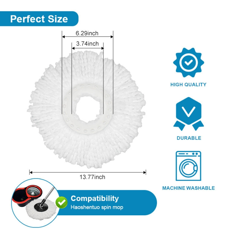 Fine Fiber Mop Pad For 15.8-16cm 360 Rotating Mop Cotton Yarn Replacement Cloths(Black) - Handheld Cleaner & Mops by buy2fix | Online Shopping UK | buy2fix