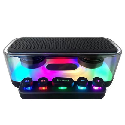 Wireless Bluetooth Speaker Subwoofer with Colorful Lights Supports U Disk(Black) - Desktop Speaker by buy2fix | Online Shopping UK | buy2fix