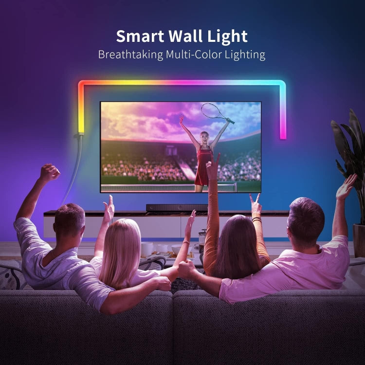 8pcs+4 Corners Bluetooth 12V RGBIC Splicing Wall Light Intelligent Remote Control Indoor Decorative Ambient Lights(EU Plug) - Novelty Lighting by buy2fix | Online Shopping UK | buy2fix