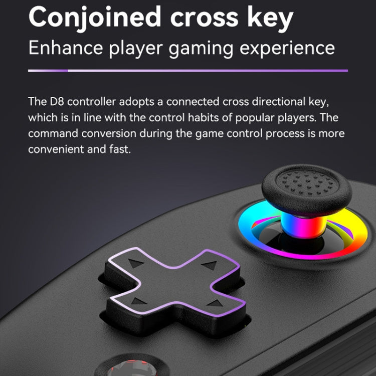 D8 Mobile Phone Stretch Band Light Gamepad Dual Hall Wireless Bluetooth Somatic Vibration Grip for PC / Android / IOS / Tablet / PS3 / PS4 / Switch, Color: Black+Receiver - Gamepads by buy2fix | Online Shopping UK | buy2fix