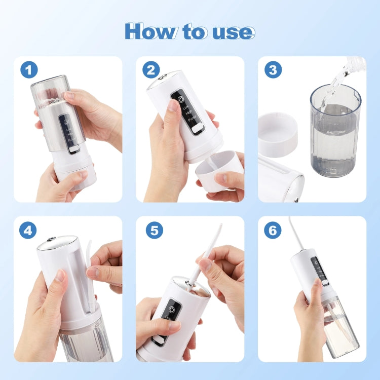 Portable Storable Tooth Flosser Smart Teeth Cleaning Instrument Household Teeth Cleaner With 4pcs Nozzles - Oral Irrigators by buy2fix | Online Shopping UK | buy2fix