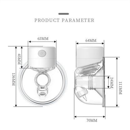 S12 LCD Screen Smart Large Capacity Portable Wearable Silent Electric Breast Pump, Color: White - Cups & Silicone Nipple by buy2fix | Online Shopping UK | buy2fix