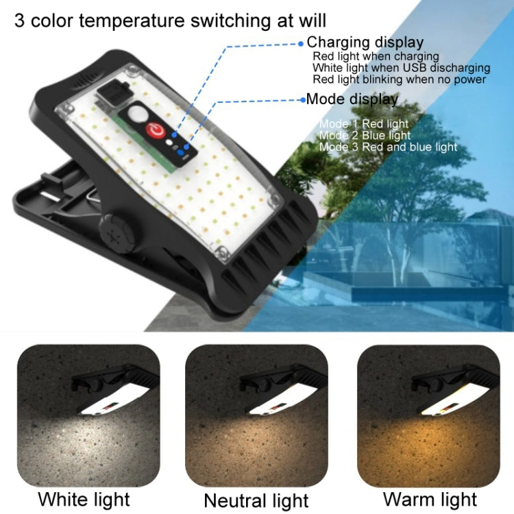 Solar Outdoor Clip Light LED Courtyard Garden Lamp Human Induction Wall Light Emergency Light, Style: USB+Remote Control - Solar Lights by buy2fix | Online Shopping UK | buy2fix