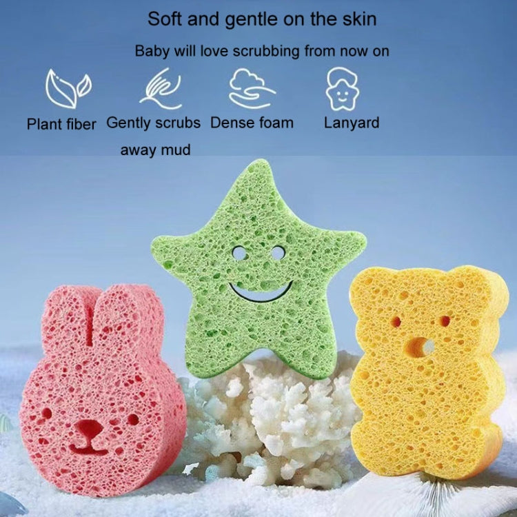 Baby Bathing Wood Pulp Sponge Cute Cartoon Soft Bath Sponge Bath Scrubber, Model: Little Star - Bath Brushes & Sponges by buy2fix | Online Shopping UK | buy2fix