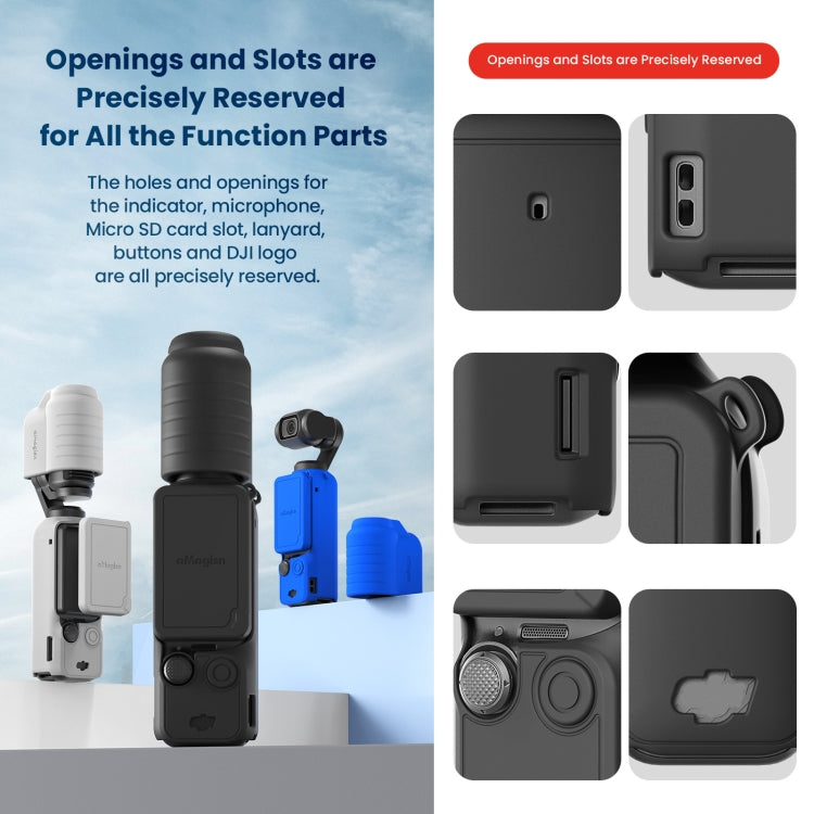 For DJI Osmo Pocket 3 AMagisn Silicone Protection Case Movement Camera Accessories, Style: 7 In 1 Black - Case & Bags by aMagisn | Online Shopping UK | buy2fix