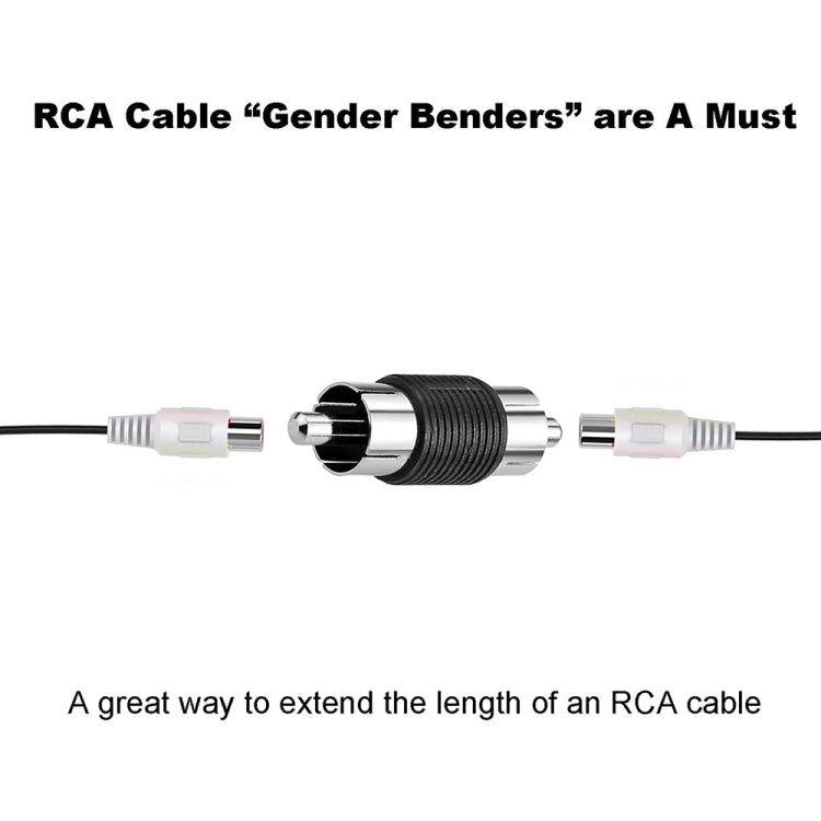 10pcs RCA Lotus Head Straight-through Male Monitoring Audio Adapter AV Butt Joint(Male to Male) - RCA Adapter by buy2fix | Online Shopping UK | buy2fix