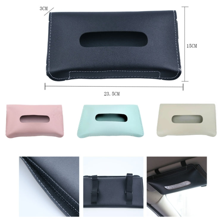Car Armrest Box Sun Visor Hanging Leather Tissue Box(Black) - Stowing Tidying by buy2fix | Online Shopping UK | buy2fix