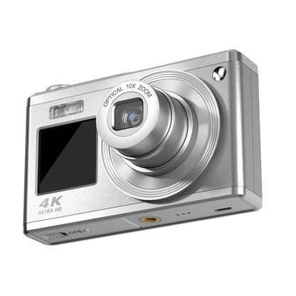 4K HD Optical Zoom Digital Camera 60MP Dual Screen Selfie Camera, No Memory(Silver) - Video Cameras by buy2fix | Online Shopping UK | buy2fix