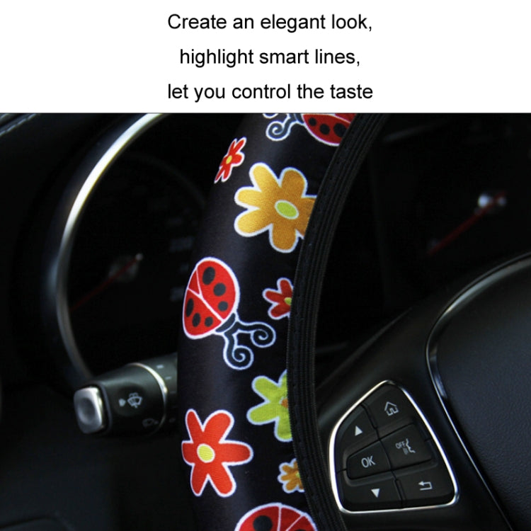 Car Steering Wheel Cover Printed Cloth Without Inner Elastic Band Cover, Pattern: Beetle - Seat Accessories by buy2fix | Online Shopping UK | buy2fix