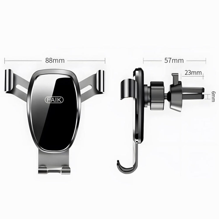 FAIK Car Cell Phone Holder Air Vent Triangle Gravity Sensor Car Phone Bracket, Color: Silve Mirror Model - Car Holders by FAIK | Online Shopping UK | buy2fix