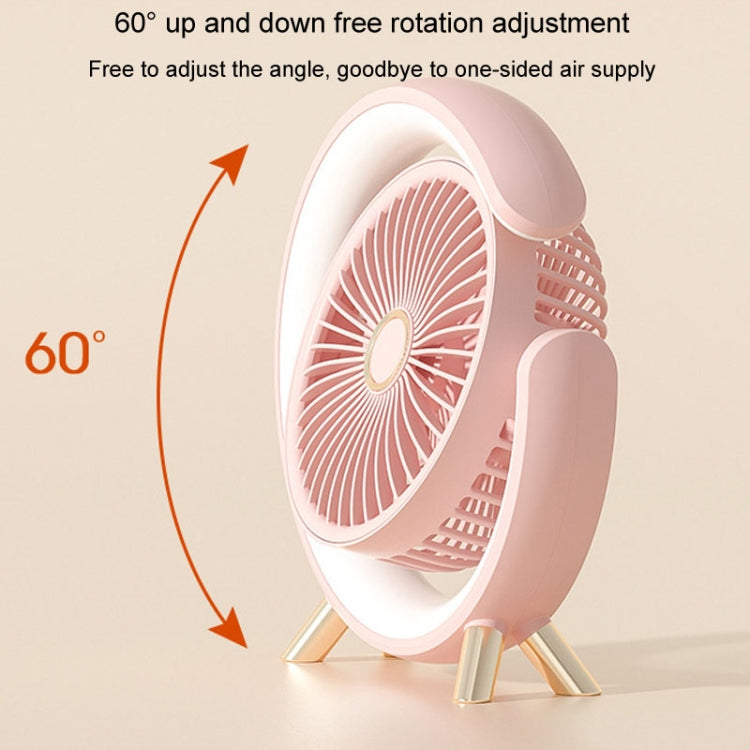 USB Charging Desktop Fan With Light Student Dormitory Light Sound Office Aroma Desktop Fan(Pink) - Electric Fans by buy2fix | Online Shopping UK | buy2fix