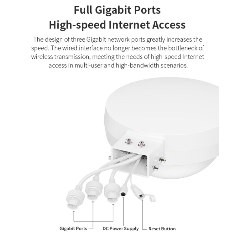 COMFAST WA933 Wi-Fi6  3000Mbps Outdoor Access Point Dual Band Waterproof Wireless Router Support VLAN(EU Plug) - Broadband Amplifiers by COMFAST | Online Shopping UK | buy2fix