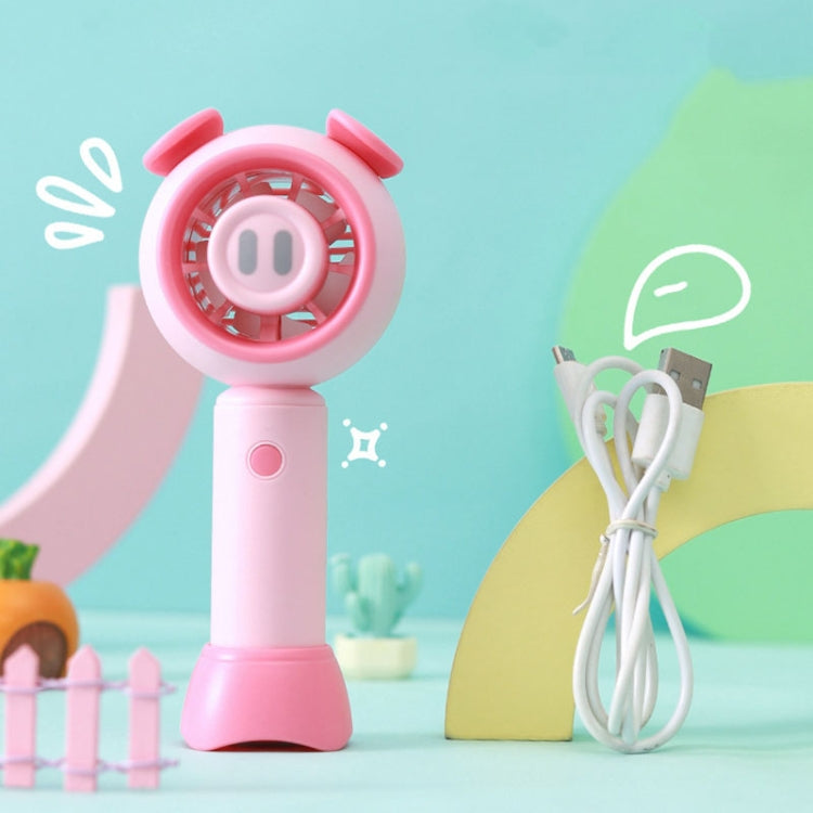 USB Handheld Fan Mini Portable Desktop Cute Cartoon Fan(Pink Pig) - Electric Fans by buy2fix | Online Shopping UK | buy2fix