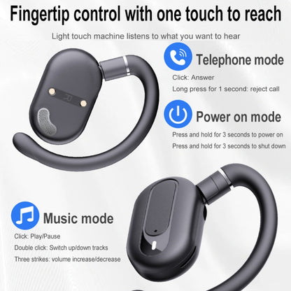 Hanger Type Stereo Outside Sound Bluetooth Earphones With Charging Bin(Black) - Bluetooth Earphone by buy2fix | Online Shopping UK | buy2fix