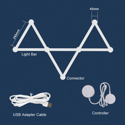 JSK-P22 5V Bluetooth RGB Stitching Light E-Sports Atmosphere Decorative Lamp, Style: 9 Sections+USB To DC Line+EU Plug(Black) - Novelty Lighting by buy2fix | Online Shopping UK | buy2fix