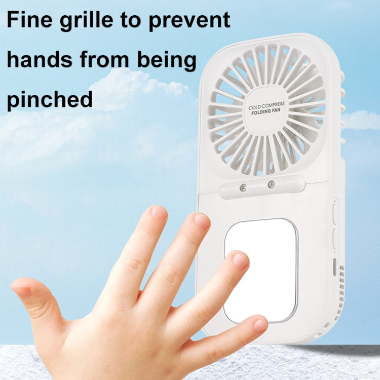 USB Charging Folding Outdoor Handheld Mini Cold Compress Fan Desktop Cooling Fan(White) - Electric Fans by buy2fix | Online Shopping UK | buy2fix