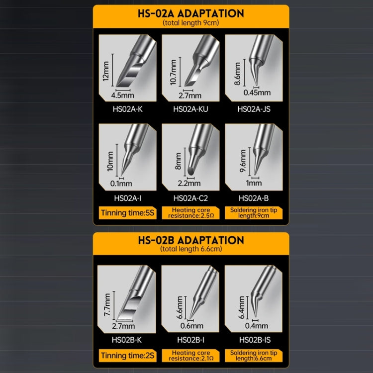 FNIRSI Portable Constant Temperature Soldering Iron Set, Model: HS-02A Standard 6 Head - Soldering Iron Set by FNIRSI | Online Shopping UK | buy2fix