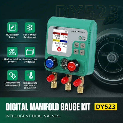 2pcs / Set DUOYI DY523 Automotive Vacuum Pressure Gauge Liquid Charge Fluorine Repair Electronic Refrigerant Meter - Electronic Test by DUOYI | Online Shopping UK | buy2fix