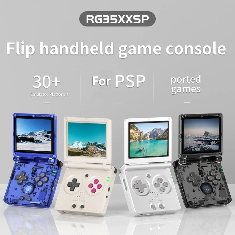 ANBERNIC RG35XXSP 3.5'' IPS Screen Flip Handheld Console Linux System WIFI Retro Video Game Player  64G(Black Transparent) - Pocket Console by ANBERNIC | Online Shopping UK | buy2fix