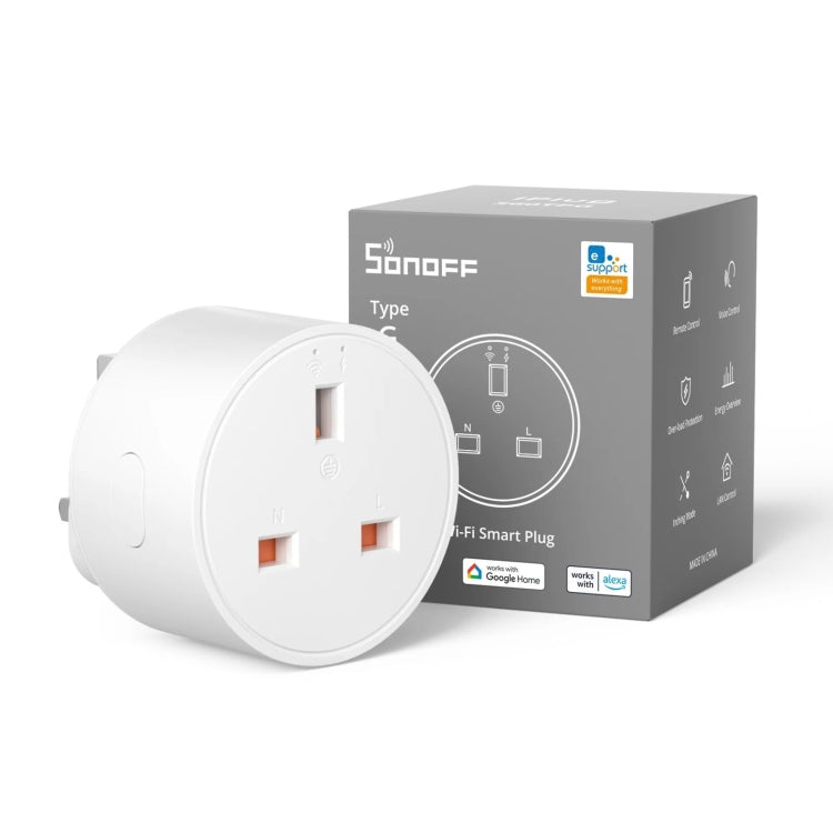 SONOFF S60TPG UK Plug Smart WiFi Socket Electricity Time Switching Voice Control - Smart Socket by SONOFF | Online Shopping UK | buy2fix