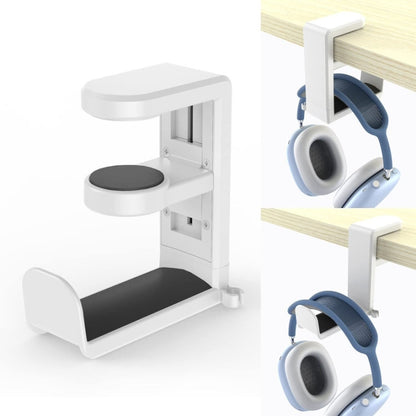 Deskside Clip 360 Degree Rotatable Headphone Holder(White) - Headset Stand by buy2fix | Online Shopping UK | buy2fix