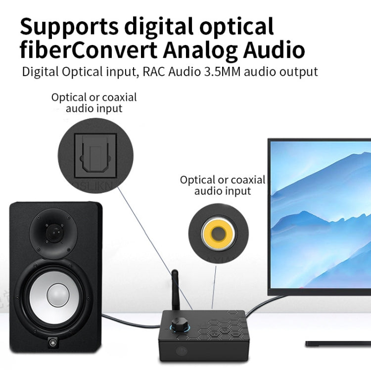 Bluetooth 5.4 Receiver Digital To Analog Card U Disk Converter Adapter With Remote Control(Coaxial Conversion) - Audio Signal Switcher by buy2fix | Online Shopping UK | buy2fix