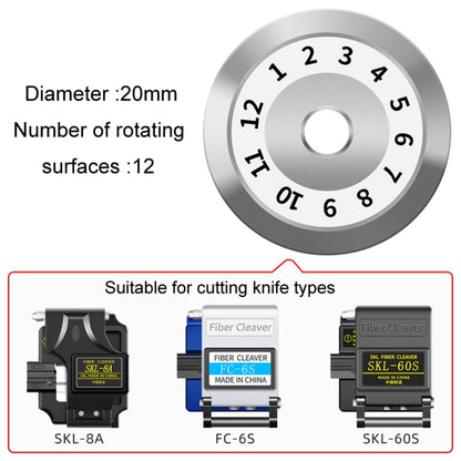 20mm 12 Rotating Surface Fiber Optic Cutting Knife Replacement Tungsten Steel Blade - Lan Cable and Tools by buy2fix | Online Shopping UK | buy2fix