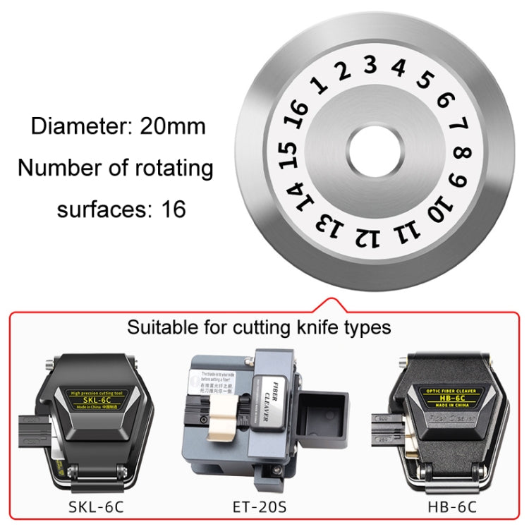 20mm 16 Rotating Surface Fiber Optic Cutting Knife Replacement Tungsten Steel Blade - Lan Cable and Tools by buy2fix | Online Shopping UK | buy2fix