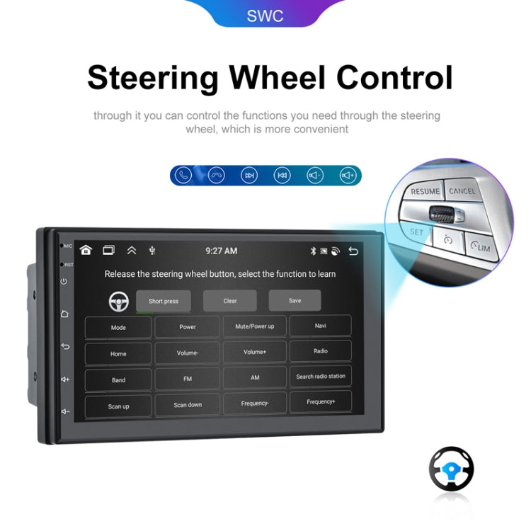 7inch Android 13.0 Dual Butt Universal Wireless Carplay Car Navigation Center Control All-In-One Monitor(Standard+AHD Camera) - Car MP3 & MP4 & MP5 by buy2fix | Online Shopping UK | buy2fix