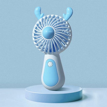 Cute Cartoon Handheld Small Fan Mini Portable USB Charging Fan, Size: Deer(Blue) - Electric Fans by buy2fix | Online Shopping UK | buy2fix