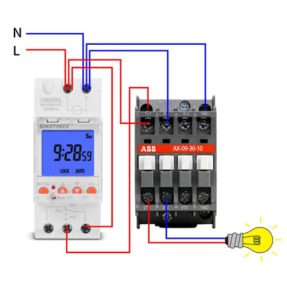 SINOTIMER TM928SBKL 85-265V 30A  1 Second to 168 Hours Programmable Electronic Time Switch - Switch by SINOTIMER | Online Shopping UK | buy2fix