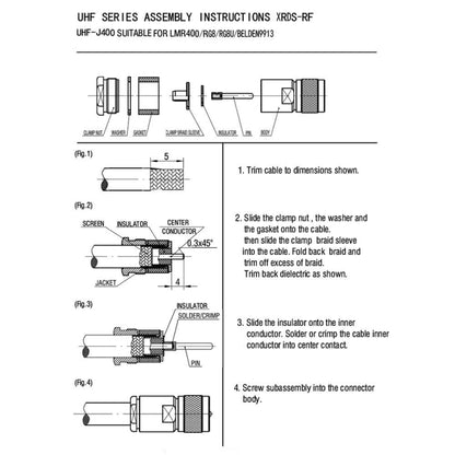 All Copper UHF Male RF Coaxial Connector For LMR400 / RG8 / RG8U / KMR400 / Belden 9913 / 7D-FB Coaxial Cable - Connectors by buy2fix | Online Shopping UK | buy2fix