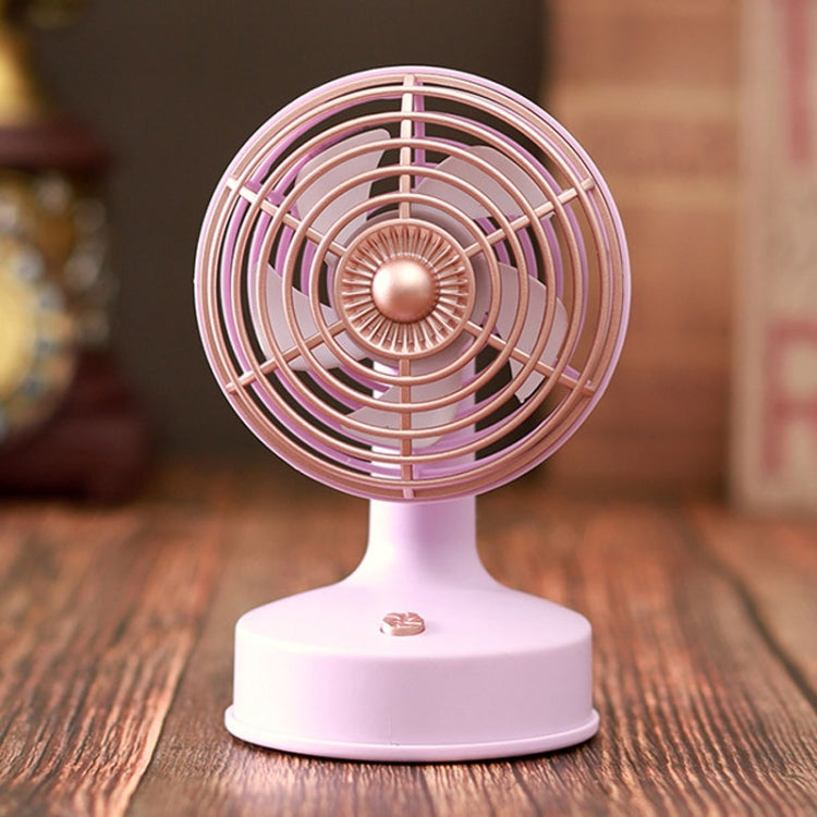 Retro Desktop USB Charging Small Fan 90 Degree Adjustable Angle Fan(Purple) - Electric Fans by buy2fix | Online Shopping UK | buy2fix