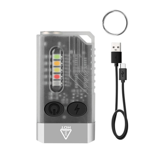 V10 Portable Keychain Light USB Rechargeable Bright Mini Flashlight(White) - Mini Flashlight by buy2fix | Online Shopping UK | buy2fix