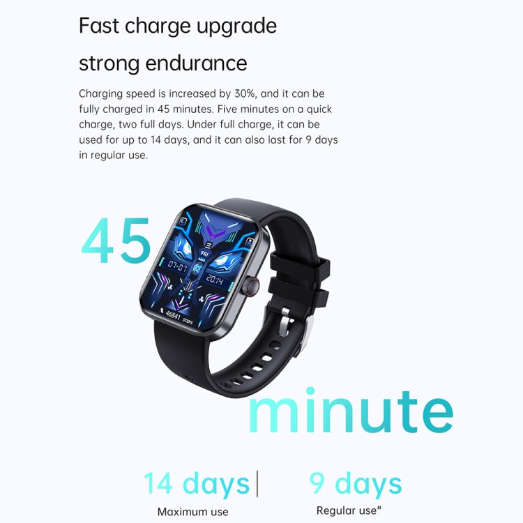 F16 2.0-inch IP67 Waterproof Health Monitoring Bluetooth Call Smart Watch(Grey) - Smart Watches by buy2fix | Online Shopping UK | buy2fix