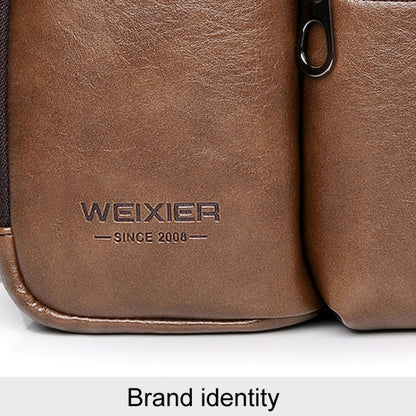 WEIXIER D401 Men Large Capacity Crossbody Single Shoulder Bag Casual PU Messenger Handbag(Brown) - Single-shoulder Bags by WEIXIER | Online Shopping UK | buy2fix