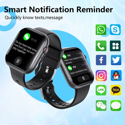 F70  2.1 Inch Screen Smart Watch With Blood Sugar/Blood Oxygen Monitoring /SOS Alarm/100+ Sports Modes, Color: Black Milan - Smart Watches by buy2fix | Online Shopping UK | buy2fix