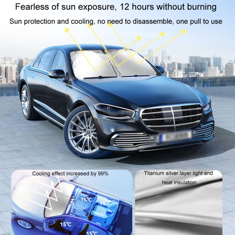 Car Sunshade Summer Front Windshield Sunscreen Heat Insulation Folding Car Sunshade Curtain(145x70cm Titanium Silver) - Window Foils & Solar Protection by buy2fix | Online Shopping UK | buy2fix