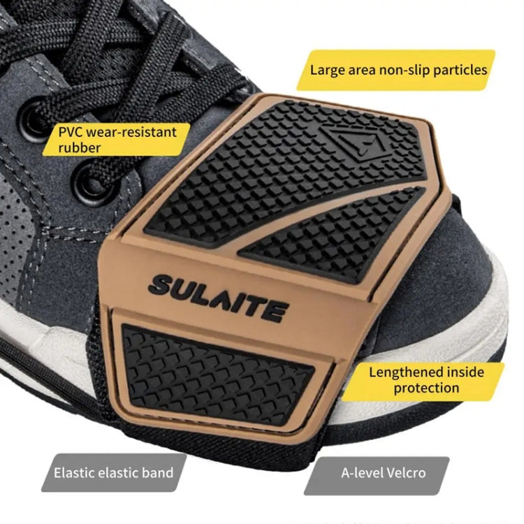 SULAITE Motorcycle Anti-Slip Riding Gear Cover Anti-Scratch Wear-Resistant Shoe Cover(Brown) - Protective Gear by SULAITE | Online Shopping UK | buy2fix