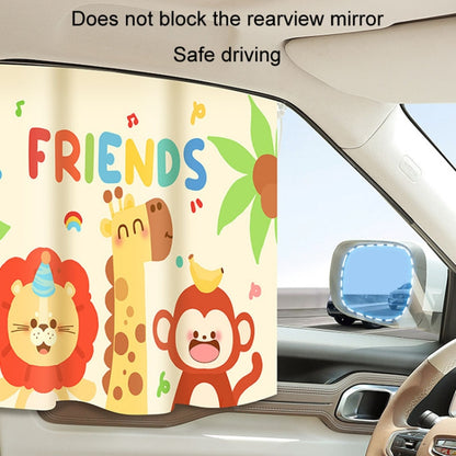 Suction Cup Car Sunshade Children Rear Side Window Insulation Sunscreen Cartoon Car Curtain, Style: Elephant Bear - Window Foils & Solar Protection by buy2fix | Online Shopping UK | buy2fix