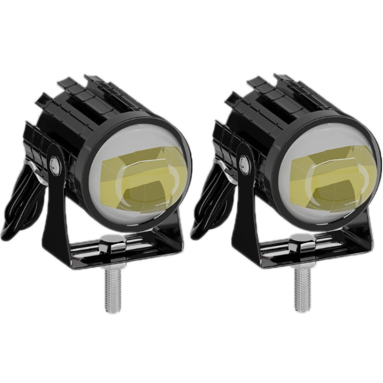 1pair 12V-85V Motorcycle Headlights Dual-color Automotive LED Working Headlights, Color: Yellow + White Light With Flashing - Work Lights by buy2fix | Online Shopping UK | buy2fix