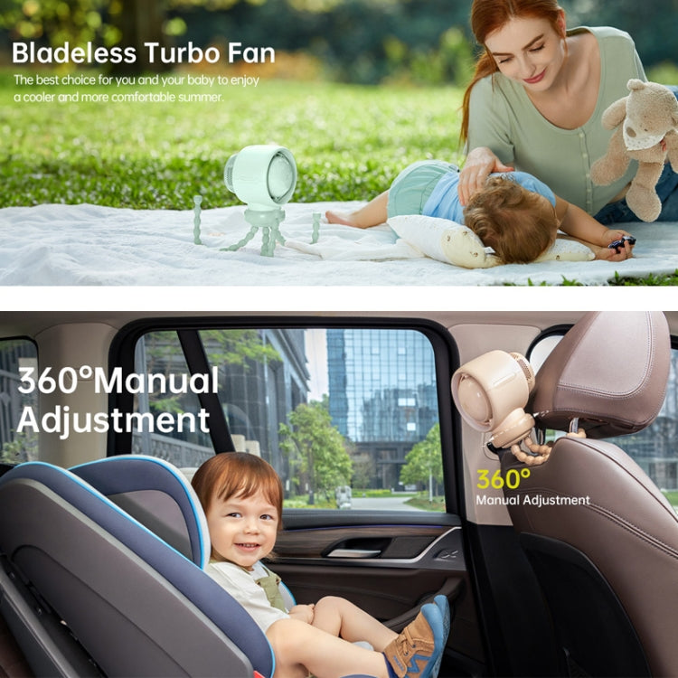 JisuLife Stroller Fan Life2 Stroller Octopus Fan High Speed Portable Desktop Clip Fan(Mint Green) - Electric Fans by JisuLife | Online Shopping UK | buy2fix