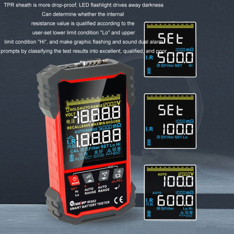 Battery Internal Resistance Tester Lead-Acid Alkaline Lithium Battery Tester, Model: IR500 - Battery & Resistance Tester by buy2fix | Online Shopping UK | buy2fix