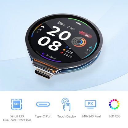 Waveshare 25098 ESP32-S3 1.28-Inch Round Touch LCD Development Board - LCD & LED Display Module by Waveshare | Online Shopping UK | buy2fix