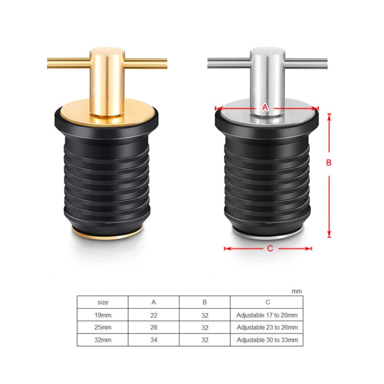 Marine Motorboat Deck Cross Drain Plug Screw, Size: Stainless Steel For 19mm - Marine Accessories & Parts by buy2fix | Online Shopping UK | buy2fix