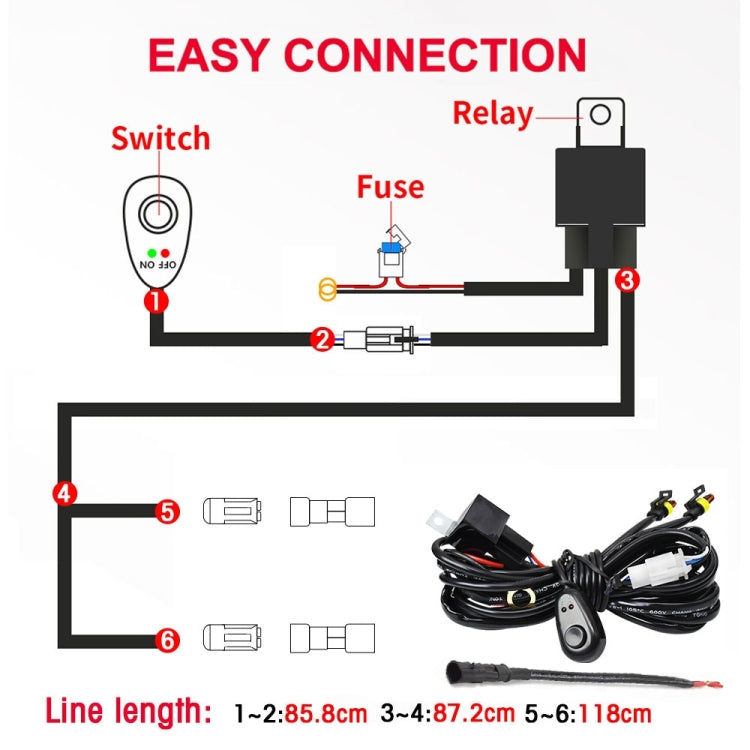 12W 9-30V Car Mixed Light Work Light With Wire Set(Square) - Work Lights by buy2fix | Online Shopping UK | buy2fix