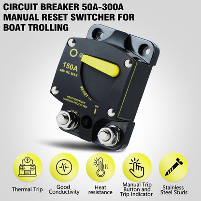 RV Yacht Manual Reset Ignition Protection Fuse Switch With Terminal Accessories, Current: 150A - Fuse by buy2fix | Online Shopping UK | buy2fix